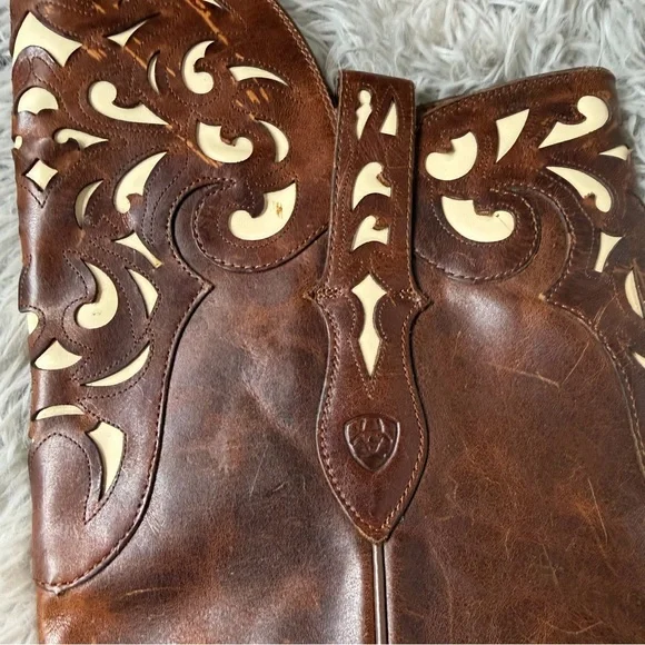 Ariat Hacienda Tall Knee High Leather Cowgirl Cowboy Western Boots Boho Size 10 - Picture 4 of 10